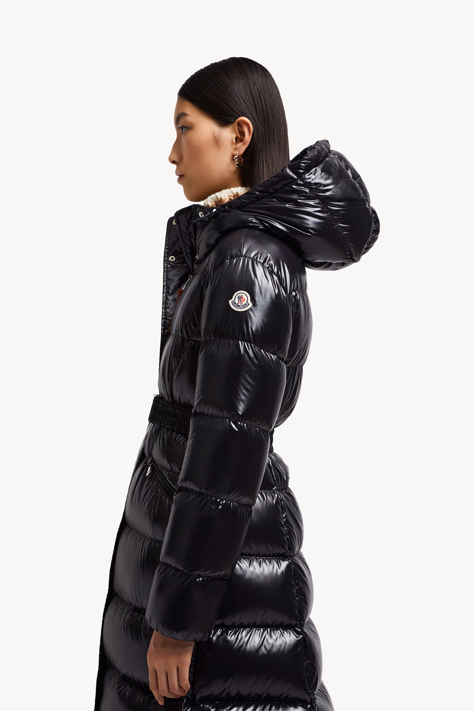 Bellevue Hooded Long Down Jacket Black Moncler 7
